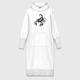 Платье удлиненное хлопок с принтом Скорпион в Тюмени,  |  | знак зодиака | клешни | скорпион | ядовитый