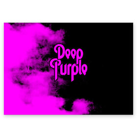Поздравительная открытка с принтом Deep Purple в Тюмени, 100% бумага | плотность бумаги 280 г/м2, матовая, на обратной стороне линовка и место для марки
 | deep purple | альбом | гловер | группа | дееп | деп | ди | дип | диперпл | дипперпл | иэн гиллан | иэн пэйс | лого | логотип | метал | морс | пепл | перпл | прогрессивный | психоделический | рок | символ | хард