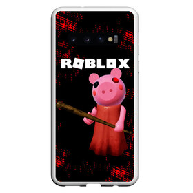 Чехол для Samsung Galaxy S10 с принтом ROBLOX PIGGY - СВИНКА ПИГГИ в Тюмени, Силикон | Область печати: задняя сторона чехла, без боковых панелей | pig | piggy | roblox | игра | компьютерная игра | логотип | онлайн | онлайн игра | пигги | поросенок | роблакс | роблокс | свинка | свинья