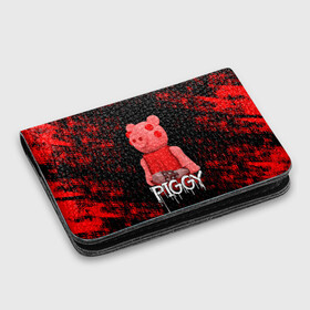 Картхолдер с принтом с принтом ROBLOX PIGGY - СВИНКА ПИГГИ в Тюмени, натуральная матовая кожа | размер 7,3 х 10 см; кардхолдер имеет 4 кармана для карт; | Тематика изображения на принте: pig | piggy | roblox | игра | компьютерная игра | логотип | онлайн | онлайн игра | пигги | поросенок | роблакс | роблокс | свинка | свинья
