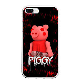 Чехол для iPhone 7Plus/8 Plus матовый с принтом ROBLOX PIGGY - СВИНКА ПИГГИ в Тюмени, Силикон | Область печати: задняя сторона чехла, без боковых панелей | pig | piggy | roblox | игра | компьютерная игра | логотип | онлайн | онлайн игра | пигги | поросенок | роблакс | роблокс | свинка | свинья