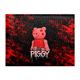 Обложка для студенческого билета с принтом ROBLOX PIGGY - СВИНКА ПИГГИ в Тюмени, натуральная кожа | Размер: 11*8 см; Печать на всей внешней стороне | Тематика изображения на принте: pig | piggy | roblox | игра | компьютерная игра | логотип | онлайн | онлайн игра | пигги | поросенок | роблакс | роблокс | свинка | свинья