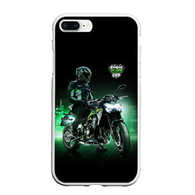 Чехол для iPhone 7Plus/8 Plus матовый с принтом Kawasaki Ninja Cup в Тюмени, Силикон | Область печати: задняя сторона чехла, без боковых панелей | cup | helmet | japan | kawasaki | motorcycle | night | ninja | racer | гонщик | кубок | мотоцикл | ночь | шлем | япония