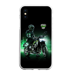 Чехол для iPhone XS Max матовый с принтом Kawasaki Ninja Cup в Тюмени, Силикон | Область печати: задняя сторона чехла, без боковых панелей | cup | helmet | japan | kawasaki | motorcycle | night | ninja | racer | гонщик | кубок | мотоцикл | ночь | шлем | япония