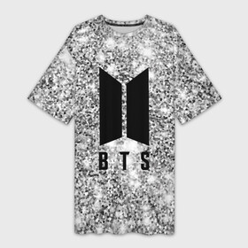 Платье-футболка 3D с принтом Сверкающие BTS в Тюмени,  |  | boys | bts | music | pop | rm | stars | алмазы | бабочка | блестки | бойбенд | бриллианты | бтс | гламур | группа | девочкам | девушкам | звезды | корея | крылья | мальчики | молодежные | музыка | музыкальные | парни