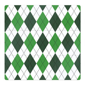 Магнитный плакат 3Х3 с принтом Зелёные ромбы в Тюмени, Полимерный материал с магнитным слоем | 9 деталей размером 9*9 см | Тематика изображения на принте: белый | геометрические фигуры | зеленый | пунктир | ромб | ромбы | тёмный