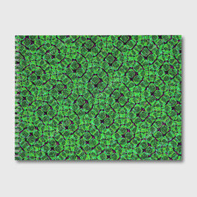 Альбом для рисования с принтом Зелёная спираль в Тюмени, 100% бумага
 | матовая бумага, плотность 200 мг. | Тематика изображения на принте: зелёный | рисунок | спираль | тёмный
