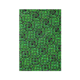 Обложка для паспорта матовая кожа с принтом Зелёная спираль в Тюмени, натуральная матовая кожа | размер 19,3 х 13,7 см; прозрачные пластиковые крепления | Тематика изображения на принте: зелёный | рисунок | спираль | тёмный