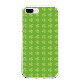 Чехол для iPhone 7Plus/8 Plus матовый с принтом Клевер в Тюмени, Силикон | Область печати: задняя сторона чехла, без боковых панелей | зелёный | клевер | светлый | тёмный | цветок | цветы
