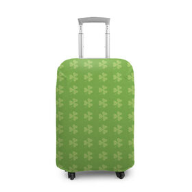 Чехол для чемодана 3D с принтом Клевер в Тюмени, 86% полиэфир, 14% спандекс | двустороннее нанесение принта, прорези для ручек и колес | зелёный | клевер | светлый | тёмный | цветок | цветы