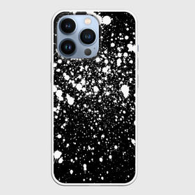 Чехол для iPhone 13 Pro с принтом Белая краска в Тюмени,  |  | casual | pattern | snow | winter | акварельные | брызги | зима | краски | круги | крутые | мазки | маляр | модные | мужские | ночь | паттерн | популярные | пятна | пятнистый | снег | снегопад | снежинки | текстура