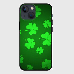 Чехол для iPhone 13 mini с принтом Клевер в Тюмени,  |  | арт | зеленый | клевер | рисунок | светлый | темный | удача | яркий