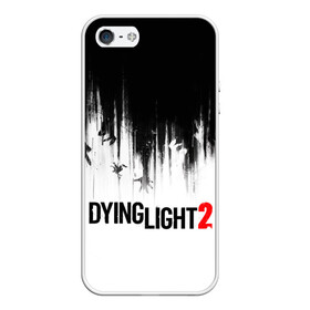 Чехол для iPhone 5/5S матовый с принтом Dying Light 2 в Тюмени, Силикон | Область печати: задняя сторона чехла, без боковых панелей | 2 | 2021 | dying light | light | logo | techland | игра | красный | кровь | лого | логотип