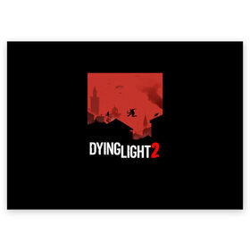 Поздравительная открытка с принтом Dying Light 2 в Тюмени, 100% бумага | плотность бумаги 280 г/м2, матовая, на обратной стороне линовка и место для марки
 | Тематика изображения на принте: 2 | 2021 | dying light | light | logo | techland | игра | красный | кровь | лого | логотип