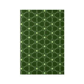 Обложка для паспорта матовая кожа с принтом Зеленые звёзды в Тюмени, натуральная матовая кожа | размер 19,3 х 13,7 см; прозрачные пластиковые крепления | Тематика изображения на принте: вертикальный рисунок | звёзды | зеленый | отражение | темный