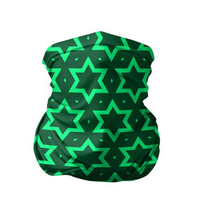 Бандана-труба 3D с принтом Звезда Давида в Тюмени, 100% полиэстер, ткань с особыми свойствами — Activecool | плотность 150‒180 г/м2; хорошо тянется, но сохраняет форму | вертикальный рисунок | звезда | звезда давида | звёзды | звезды давида | зеленый | зеленый узор | светлый | тёмный | узор