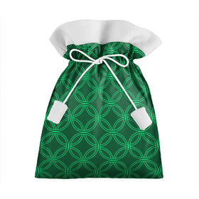 Подарочный 3D мешок с принтом Зелёный узор в Тюмени, 100% полиэстер | Размер: 29*39 см | геометрические фигуры | зеленый | круг | ромб | светлый | темный | узор