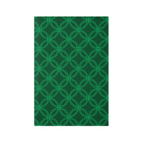 Обложка для паспорта матовая кожа с принтом Зелёный узор в Тюмени, натуральная матовая кожа | размер 19,3 х 13,7 см; прозрачные пластиковые крепления | Тематика изображения на принте: геометрические фигуры | зеленый | круг | ромб | светлый | темный | узор