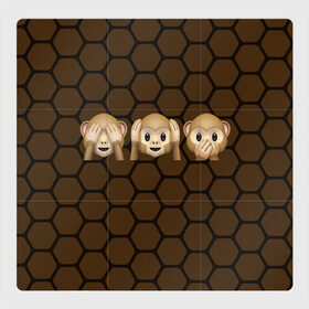 Магнитный плакат 3Х3 с принтом Emoji в Тюмени, Полимерный материал с магнитным слоем | 9 деталей размером 9*9 см | school | игры | пенал | прикольный пенал | смайлы | школа | школьный пенал | эмодзи