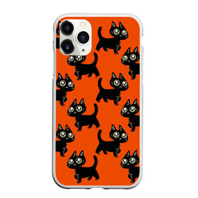 Чехол для iPhone 11 Pro Max матовый с принтом HALLOWEEN CATS в Тюмени, Силикон |  | Тематика изображения на принте: animal | cat | cute | pet | животное | кавай | киса | кот | котэ | милое | хэллоуин