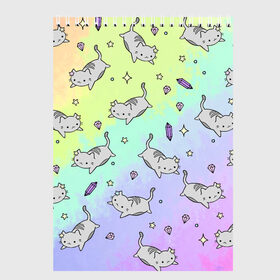 Скетчбук с принтом КАВАЙНЫЕ КОТИКИ в Тюмени, 100% бумага
 | 48 листов, плотность листов — 100 г/м2, плотность картонной обложки — 250 г/м2. Листы скреплены сверху удобной пружинной спиралью | Тематика изображения на принте: animal | cat | cute | pet | аниме | животное | кавай | киса | кот | котэ | милое
