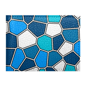 Обложка для студенческого билета с принтом Ледяной витраж в Тюмени, натуральная кожа | Размер: 11*8 см; Печать на всей внешней стороне | витраж | геометрия | зенит | сетка | синий | соты | футбол