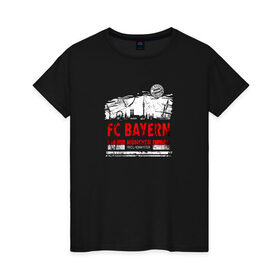 Женская футболка хлопок с принтом FC Bayern Munchen | Skyline (2021) в Тюмени, 100% хлопок | прямой крой, круглый вырез горловины, длина до линии бедер, слегка спущенное плечо | 0x000000123 | bayern munchen | fcb | бавария | мюнхен