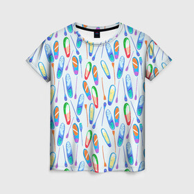 Женская футболка 3D с принтом доски для серфинга в Тюмени, 100% полиэфир ( синтетическое хлопкоподобное полотно) | прямой крой, круглый вырез горловины, длина до линии бедер | Тематика изображения на принте: serfing | sup boarding | sup serfing | sup серфинг | сап серфинг | серфинг