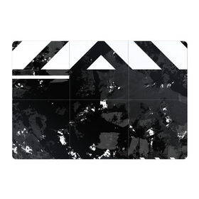Магнитный плакат 3Х2 с принтом Гранж-абстакция в Тюмени, Полимерный материал с магнитным слоем | 6 деталей размером 9*9 см | Тематика изображения на принте: абстракция | геометрия | гранж | грязь | черно белый