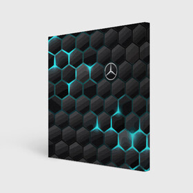 Холст квадратный с принтом Mercedes-Benz в Тюмени, 100% ПВХ |  | cell | germany | mercedes benz | pattern | prestige | германия | мерседес | престиж | соты | узор