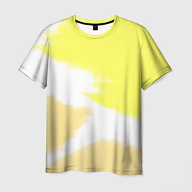 Мужская футболка 3D с принтом Градиент  в Тюмени, 100% полиэфир | прямой крой, круглый вырез горловины, длина до линии бедер | graient | гладкая | гладкий переход | жёлто охровая | кисти | орнаменты. | пастельные мазки | приятный градиент | приятный принт