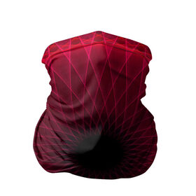 Бандана-труба 3D с принтом Неоновый туннель в Тюмени, 100% полиэстер, ткань с особыми свойствами — Activecool | плотность 150‒180 г/м2; хорошо тянется, но сохраняет форму | красный | линии | неон | туннель | чёрный