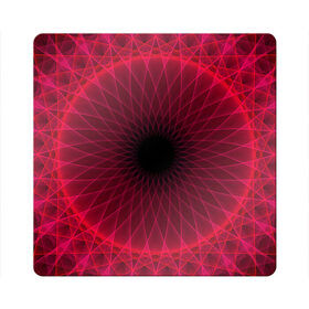 Магнит виниловый Квадрат с принтом Неоновый туннель в Тюмени, полимерный материал с магнитным слоем | размер 9*9 см, закругленные углы | Тематика изображения на принте: красный | линии | неон | туннель | чёрный