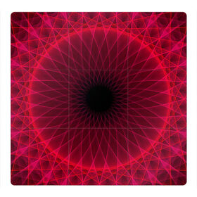 Магнитный плакат 3Х3 с принтом Неоновый туннель в Тюмени, Полимерный материал с магнитным слоем | 9 деталей размером 9*9 см | красный | линии | неон | туннель | чёрный