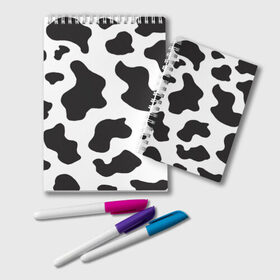 Блокнот с принтом COW PRINT в Тюмени, 100% бумага | 48 листов, плотность листов — 60 г/м2, плотность картонной обложки — 250 г/м2. Листы скреплены удобной пружинной спиралью. Цвет линий — светло-серый
 | Тематика изображения на принте: animals | cow | cow print | корова | коровий принт