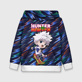 Детская толстовка 3D с принтом Киллуа Hunter x Hunter в Тюмени, 100% полиэстер | двухслойный капюшон со шнурком для регулировки, мягкие манжеты на рукавах и по низу толстовки, спереди карман-кенгуру с мягким внутренним слоем | Тематика изображения на принте: anime | hunter | hunter x hunter | killua | zoldyck | аниме | зодиак | охотник | охотники