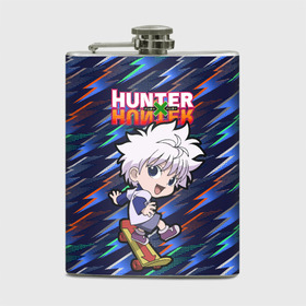 Фляга с принтом Киллуа Hunter x Hunter в Тюмени, металлический корпус | емкость 0,22 л, размер 125 х 94 мм. Виниловая наклейка запечатывается полностью | Тематика изображения на принте: anime | hunter | hunter x hunter | killua | zoldyck | аниме | зодиак | охотник | охотники