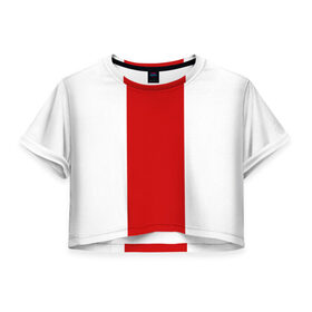 Женская футболка Crop-top 3D с принтом Флаг Беларуси в Тюмени, 100% полиэстер | круглая горловина, длина футболки до линии талии, рукава с отворотами | belarus | беларусь | белоруссия | брест | гомель | гродно | минск