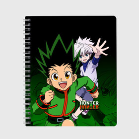 Тетрадь с принтом Hunter x Hunter в Тюмени, 100% бумага | 48 листов, плотность листов — 60 г/м2, плотность картонной обложки — 250 г/м2. Листы скреплены сбоку удобной пружинной спиралью. Уголки страниц и обложки скругленные. Цвет линий — светло-серый
 | anime | hunter x hunter | аниме | гон фрикс | манга | охотник х охотник | хантер хантер | хантеры