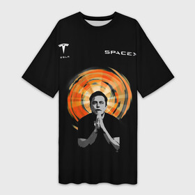 Платье-футболка 3D с принтом Elon Musk в Тюмени,  |  | companieslogo | elonmusk | space x | tesla | иисус | илонмаск | логотип | молится | мольба | святой | спэйсикс | тесла