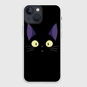 Чехол для iPhone 13 mini с принтом Дзи Дзи в Тюмени,  |  | cat | delivery | ji | jiji | kikis | service | totoro | ведьмина | дзи | дзидзи | доставки | кики | кот | котенок | котик | кэт | миядзаки | служба | тоторо | хаяо | черный