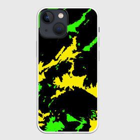 Чехол для iPhone 13 mini с принтом Желто зеленый в Тюмени,  |  | casual | neon | pattern | абстрактный | брызги | граффити | грязь | зелень | камуфляж | кислотный | краска | красочный | мазки | маскировка | милитари | неоновый | отпечаток | пятна | пятнистый | разноцветный