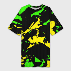 Платье-футболка 3D с принтом Желто зеленый в Тюмени,  |  | casual | neon | pattern | абстрактный | брызги | граффити | грязь | зелень | камуфляж | кислотный | краска | красочный | мазки | маскировка | милитари | неоновый | отпечаток | пятна | пятнистый | разноцветный