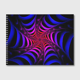 Альбом для рисования с принтом Спираль в Тюмени, 100% бумага
 | матовая бумага, плотность 200 мг. | Тематика изображения на принте: красный | розовый | синий | спираль | тёмный | туннель | фиолетовый | черный