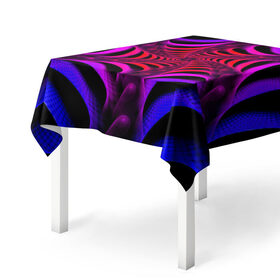 Скатерть 3D с принтом Спираль в Тюмени, 100% полиэстер (ткань не мнется и не растягивается) | Размер: 150*150 см | красный | розовый | синий | спираль | тёмный | туннель | фиолетовый | черный