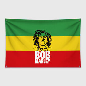 Флаг-баннер с принтом Bob Marley в Тюмени, 100% полиэстер | размер 67 х 109 см, плотность ткани — 95 г/м2; по краям флага есть четыре люверса для крепления | bob | bob marley | движение | музыка | рэгги | свобода | стиль | счастье | ямайка