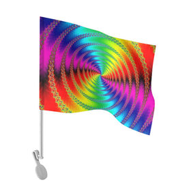 Флаг для автомобиля с принтом Цветной гипноз в Тюмени, 100% полиэстер | Размер: 30*21 см | насыщенные цвета | радуга | спираль | цвет | цвета | яркие цвета | ярко