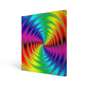 Холст квадратный с принтом Цветной гипноз в Тюмени, 100% ПВХ |  | насыщенные цвета | радуга | спираль | цвет | цвета | яркие цвета | ярко