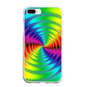 Чехол для iPhone 7Plus/8 Plus матовый с принтом Цветной гипноз в Тюмени, Силикон | Область печати: задняя сторона чехла, без боковых панелей | насыщенные цвета | радуга | спираль | цвет | цвета | яркие цвета | ярко