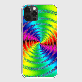 Чехол для iPhone 12 Pro с принтом Цветной гипноз в Тюмени, силикон | область печати: задняя сторона чехла, без боковых панелей | насыщенные цвета | радуга | спираль | цвет | цвета | яркие цвета | ярко
